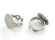 Adjustable Ring Blank, (20 mm blank) Antique Silver Plated Brass G3808