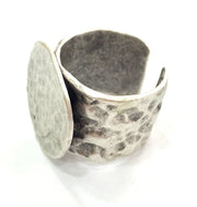 Adjustable Ring Blank, (20 mm blank) Antique Silver Plated Brass G12639