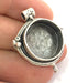Antique Silver Plated Brass  Mountings , Blanks 38x29 mm (20 mm blank) G3819