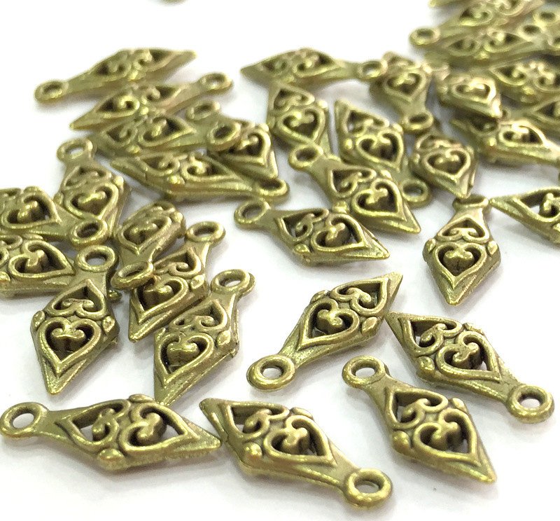 20 Pcs (14x6 mm.) Antique Bronze Metal  Charms  G3820