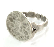 Adjustable Ring Blank, (20 mm blank) Antique Silver Plated Brass G3797