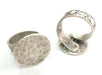 Adjustable Ring Blank, (20 mm blank) Antique Silver Plated Brass G3798