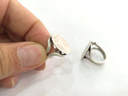 Adjustable Ring Blank, (20 mm blank) Antique Silver Plated Brass G3802