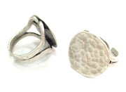Adjustable Ring Blank, (20 mm blank) Antique Silver Plated Brass G3802
