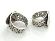 Adjustable Ring Blank, (20 mm blank) Antique Silver Plated Brass G3803