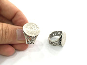 Adjustable Ring Blank, (20 mm blank) Antique Silver Plated Brass G3803