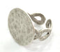 Adjustable Ring Blank, (20 mm blank) Antique Silver Plated Brass G3808