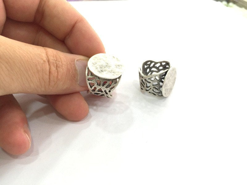 Adjustable Ring Blank, (20 mm blank) Antique Silver Plated Brass G3809