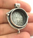 Antique Silver Plated Brass  Mountings , Blanks 38x29 mm (20 mm blank) G3819