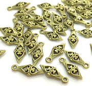 20 Pcs (14x6 mm.) Antique Bronze Metal  Charms  G3820