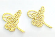 2 Ottoman Signature Charms, Gold Plated Brass 40x35mm  G3825