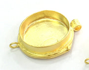 Gold Plated Brass Mountings ,  Blanks  44x36 mm (27 mm blank) G3828