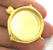 Gold Plated Brass Mountings ,  Blanks  44x36 mm (27 mm blank) G3828