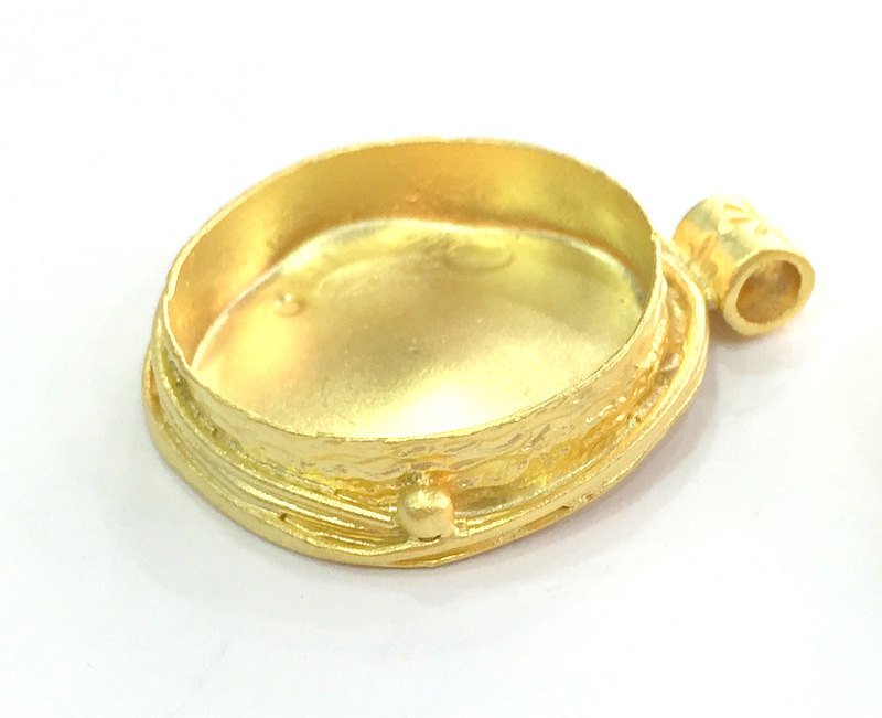 Gold Plated Brass Mountings , Blanks  38x34 mm (27 mm blank) G3831