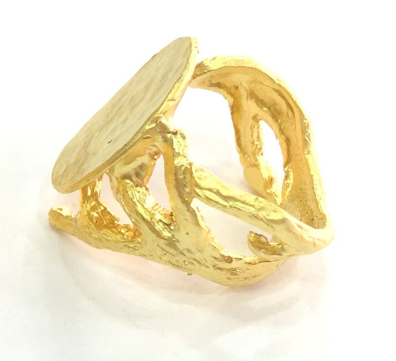 Adjustable Ring Blank, (20mm blank ) Gold Plated Brass G3836