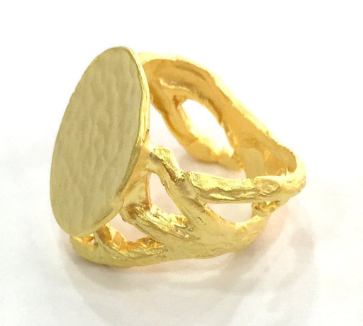 Adjustable Ring Blank, (20mm blank ) Gold Plated Brass G3836