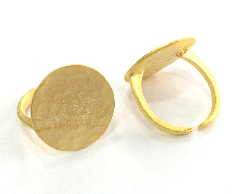 Adjustable Ring Blank, (20mm blank ) Gold Plated Brass G3837