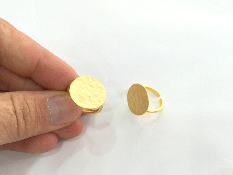 Adjustable Ring Blank, (20mm blank ) Gold Plated Brass G3837