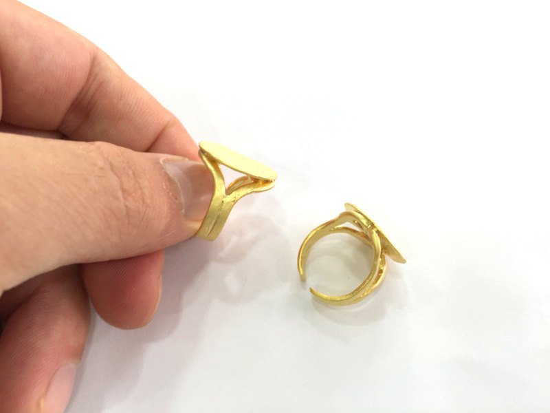 Adjustable Ring Blank, (20mm blank ) Gold Plated Brass G3838