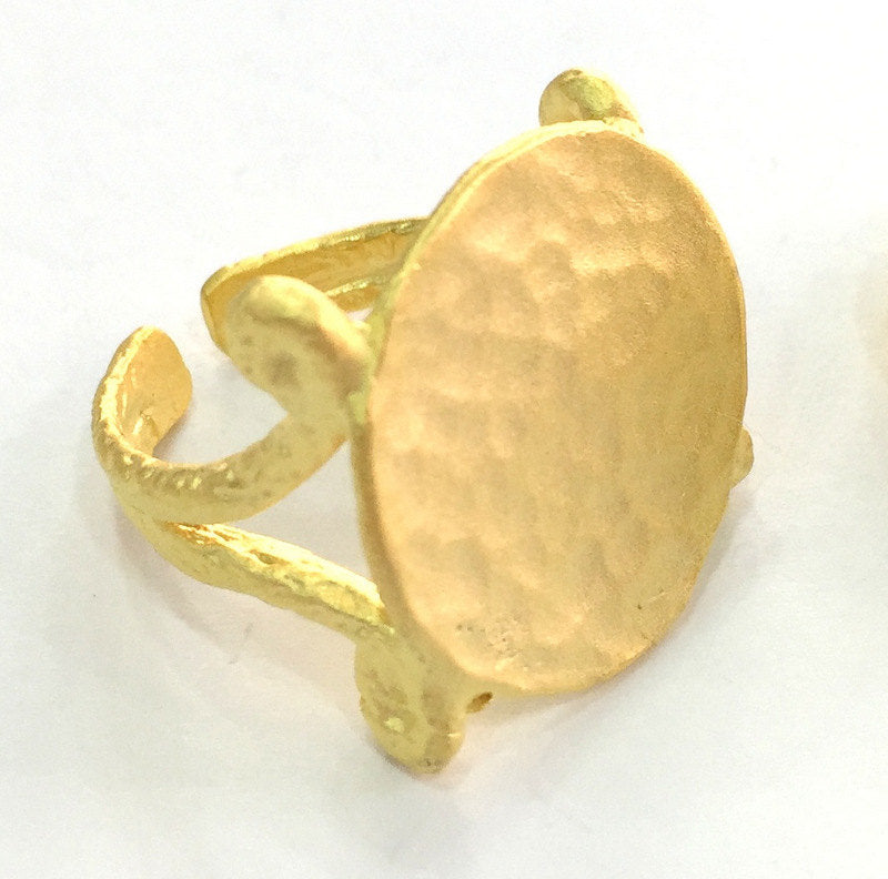 Adjustable Ring Blank, (20mm blank ) Gold Plated Brass G3840