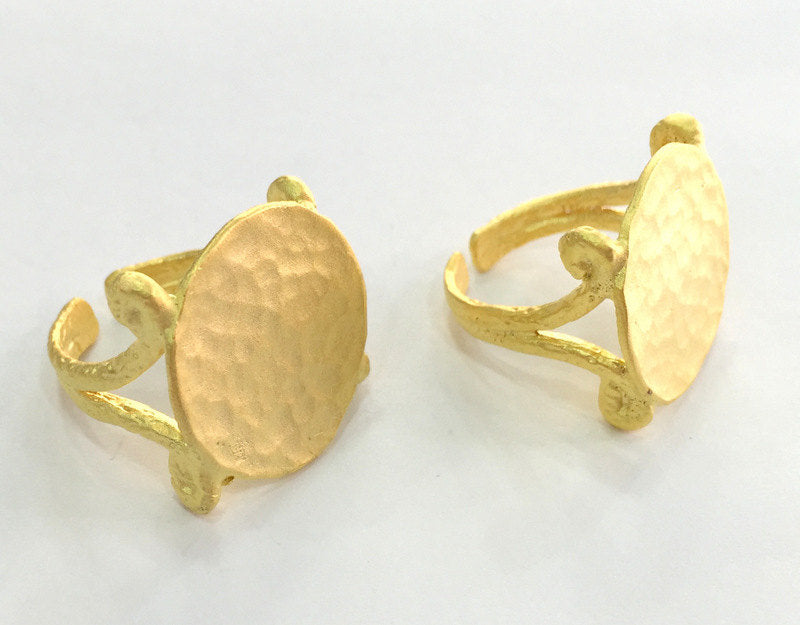 Adjustable Ring Blank, (20mm blank ) Gold Plated Brass G3840