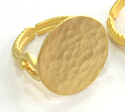 Adjustable Ring Blank, (20mm blank ) Gold Plated Brass G3841