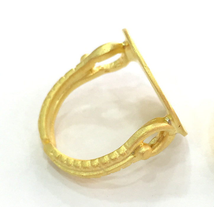 Adjustable Ring Blank, (20mm blank ) Gold Plated Brass G3841