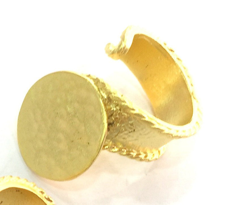 Adjustable Ring Blank, (20mm blank ) Gold Plated Brass G3842