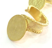 Adjustable Ring Blank, (20mm blank ) Gold Plated Brass G3842