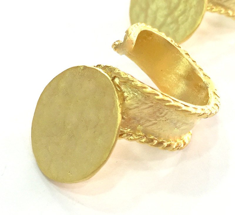 Adjustable Ring Blank, (20mm blank ) Gold Plated Brass G3842