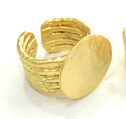 Adjustable Ring Blank, (20mm blank ) Gold Plated Brass G3844
