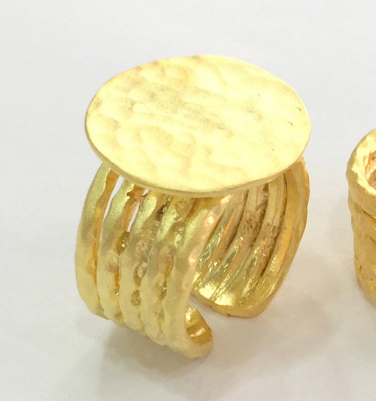 Adjustable Ring Blank, (20mm blank ) Gold Plated Brass G3844