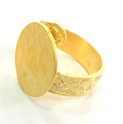 Adjustable Ring Blank, (20mm blank ) Gold Plated Brass G3845