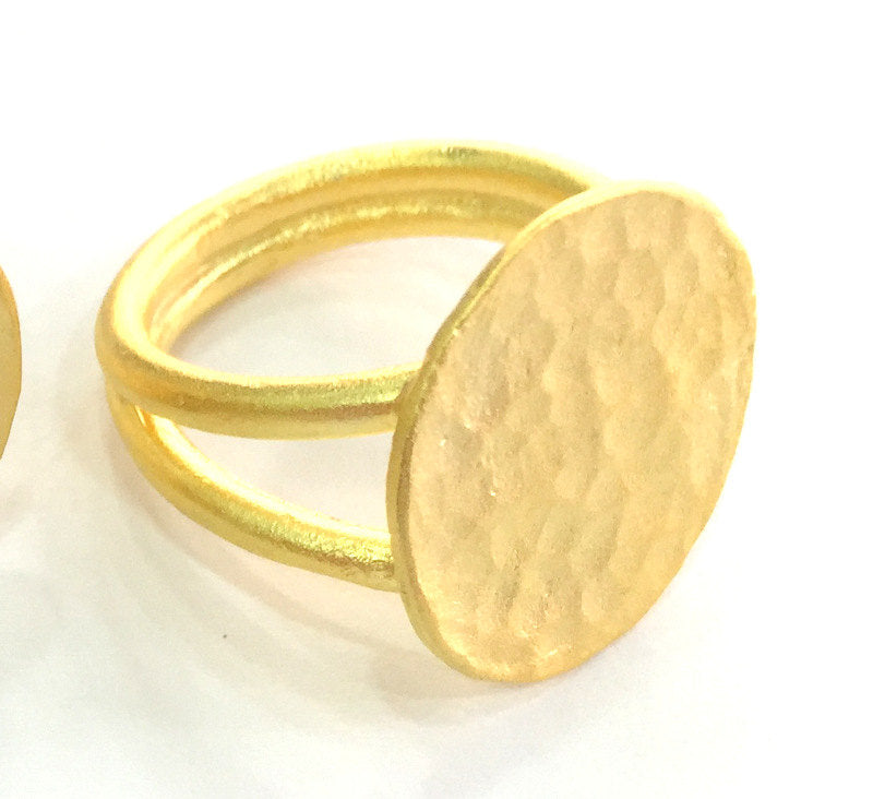 Adjustable Ring Blank, (20mm blank ) Gold Plated Brass G3846