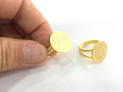 Adjustable Ring Blank, (20mm blank ) Gold Plated Brass G3846