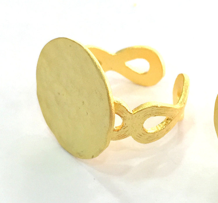 Adjustable Ring Blank, (20mm blank ) Gold Plated Brass G3849