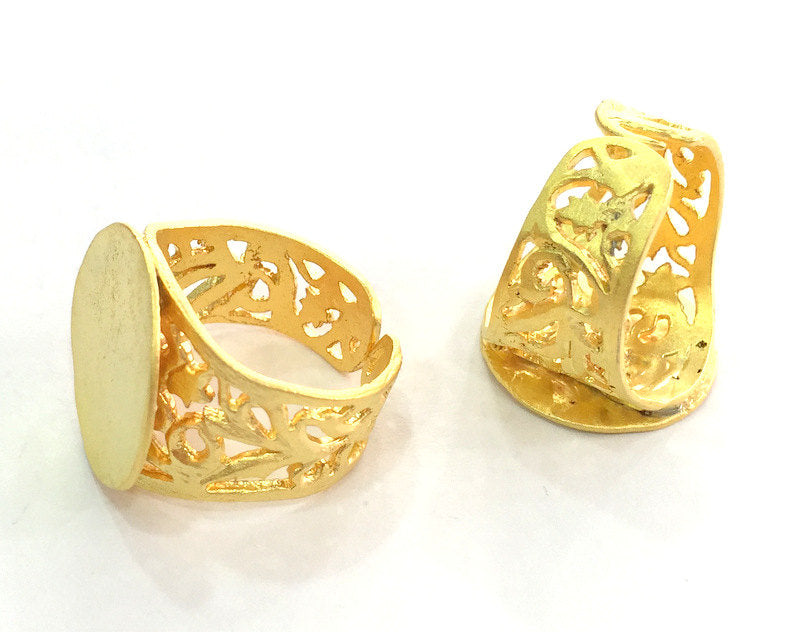 Adjustable Ring Blank, (20mm blank ) Gold Plated Brass G3850