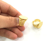 Adjustable Ring Blank, (20mm blank ) Gold Plated Brass G3850