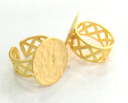Adjustable Ring Blank, (20mm blank ) Gold Plated Brass G3851