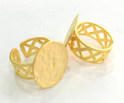 Adjustable Ring Blank, (20mm blank ) Gold Plated Brass G3851