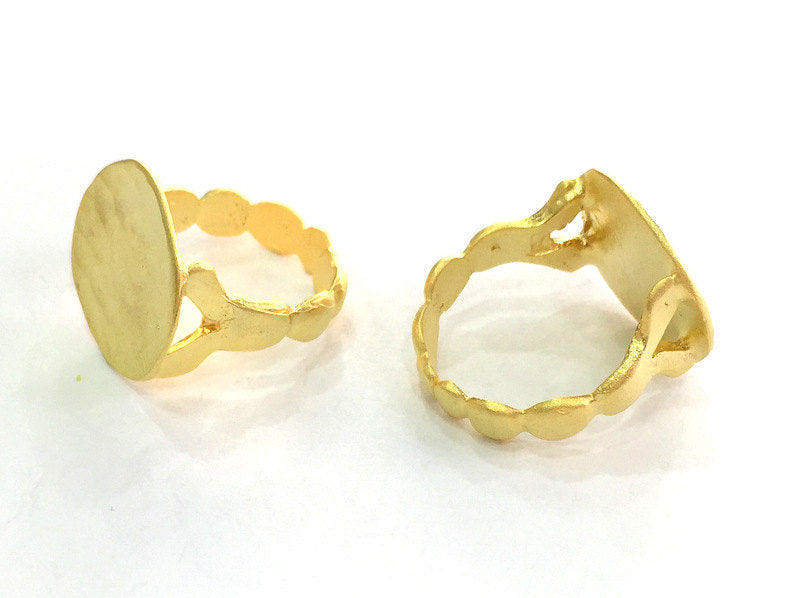Adjustable Ring Blank, (20mm blank ) Gold Plated Brass G3853