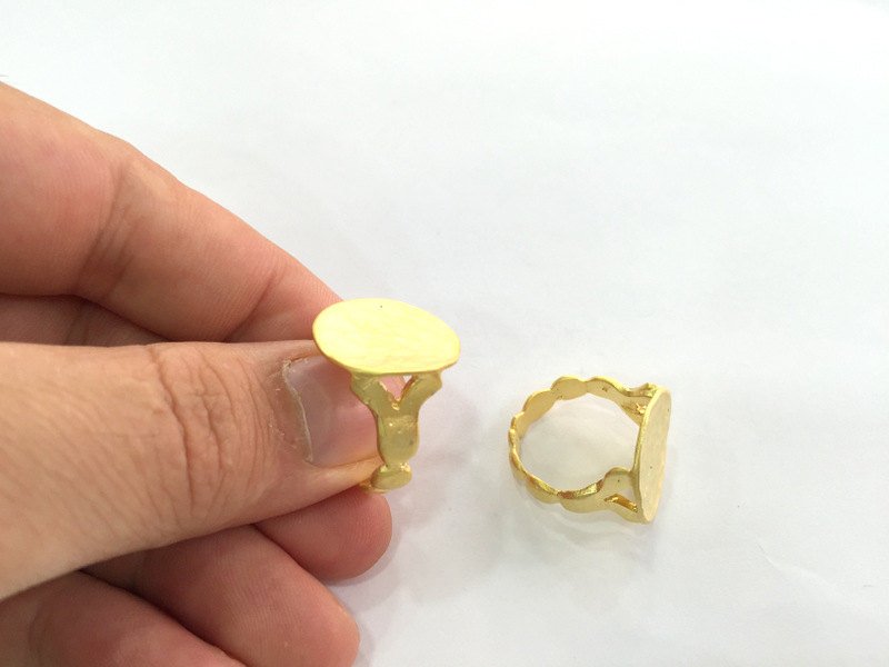 Adjustable Ring Blank, (20mm blank ) Gold Plated Brass G3853