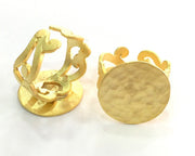 Adjustable Ring Blank, (20mm blank ) Gold Plated Brass G3855