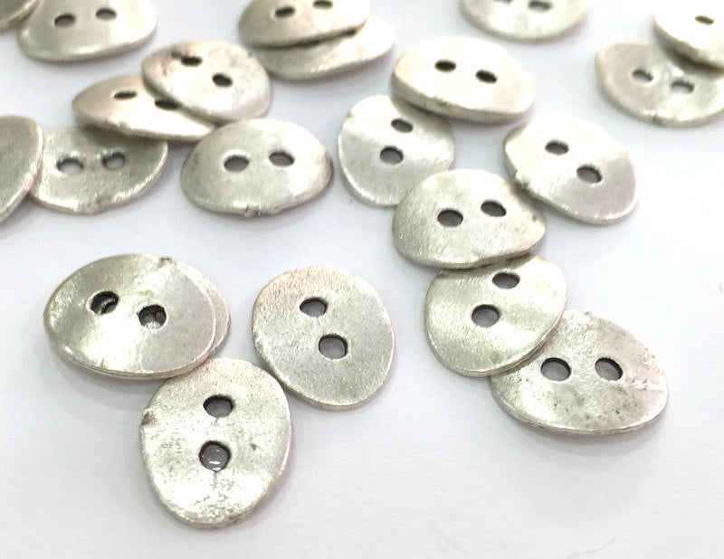 10 Pcs  Antique Silver Plated Metal  Connector  with two holes 13x10 mm G3824