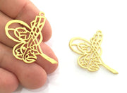 2 Ottoman Signature Charms, Gold Plated Brass 40x35mm  G3825