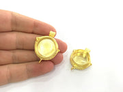 Gold Plated Brass Mountings ,  Blanks  38x29 mm (20 mm blank) G3832