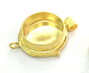 Gold Plated Brass Mountings ,  Blanks  38x29 mm (20 mm blank) G3832