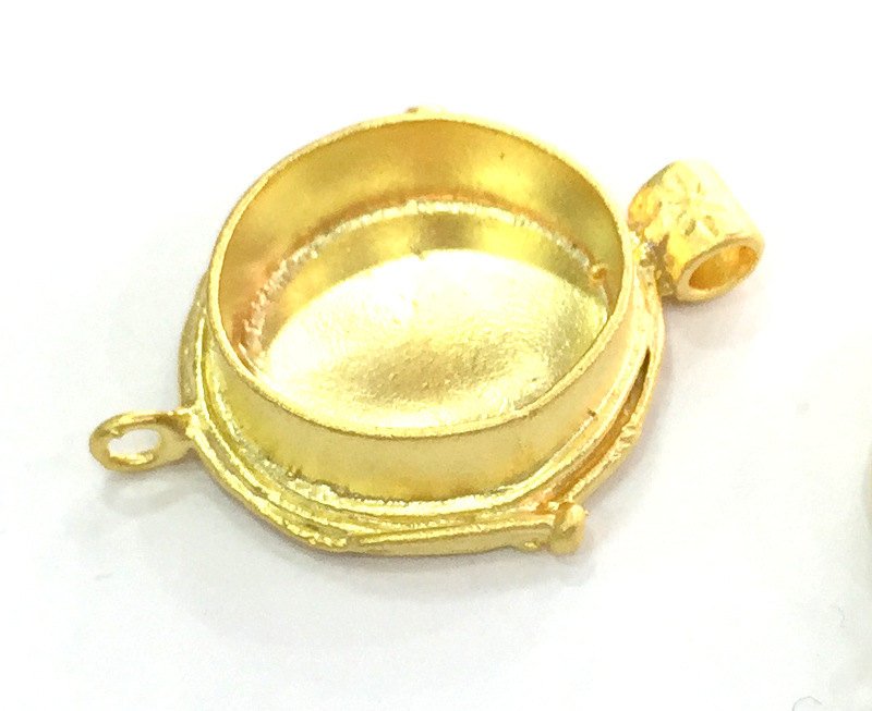 Gold Plated Brass Mountings ,  Blanks  38x29 mm (20 mm blank) G3832