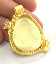 Gold Plated Brass Mountings ,  Blanks  44x30 mm (30x22 mm blank) G3833