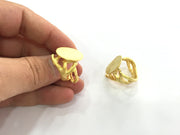Adjustable Ring Blank, (20mm blank ) Gold Plated Brass G3836